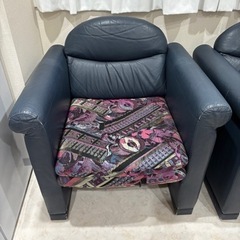 日本フクラ本革1人掛けソファ(2台セットまたは1台単品)の画像