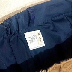 イシエラ Ici et la リバーシブルフレアスカート36 ネイビー×ブラウンの画像