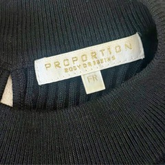 PROPORTION 五分袖 クルーネックニット ブラックの画像