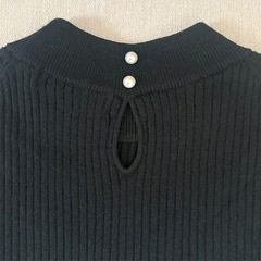 PROPORTION 五分袖 クルーネックニット ブラックの画像