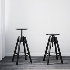 IKEAスツール 2脚セット DALFRED ダルフレッド　黒  の画像