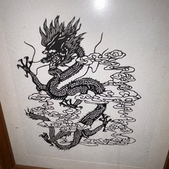 GYP1228 中国の龍のアートプリント　額付きの画像