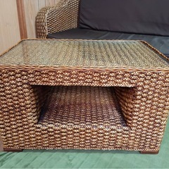 ウォーターヒヤシンス製ローテーブル ソファーセットの画像