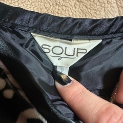 SOUP／スープ 9号（M相当） 花柄フレアスカート 黒白 裏地付きの画像
