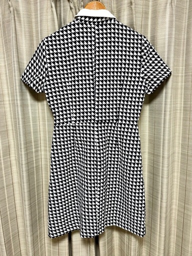 ELISE 千鳥格子 ワンピース size L 白襟 韓国風 美品
