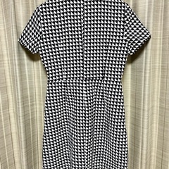 ELISE 千鳥格子 ワンピース size L 白襟 韓国風 美品の画像