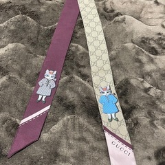 GUCCI　ヒグチユウコ　コラボ　ネックボウ　シルク　スカーフ　リバーシブルネクタイ　日本限定ノベルティ袋付　正規品の画像