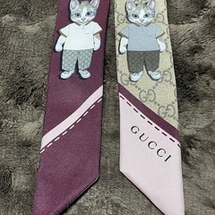 GUCCI　ヒグチユウコ　コラボ　ネックボウ　シルク　スカーフ　リバーシブルネクタイ　日本限定ノベルティ袋付　正規品の画像