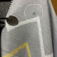 レディース　ニット　フリンジ付ポンチョ　ストール　の画像