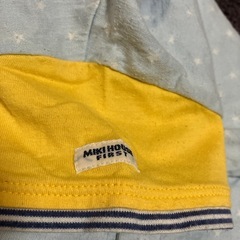 【ミキハウス】ロゴワッペン付きロンパース、カバーオール【80】の画像