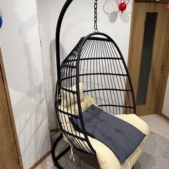 【美品】室内用ハンギングチェア／ハンモックチェア／耐荷重◎／クッション付の画像