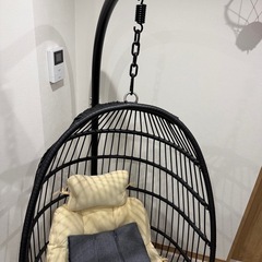 【美品】室内用ハンギングチェア／ハンモックチェア／耐荷重◎／クッション付の画像