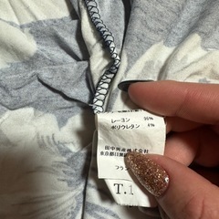  FIFILLES Paris フィフィーユ 花柄ひざ丈スカート T1（S相当）ネイビー の画像