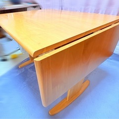 折りたたみダイニングテーブル 片側バタフライ 木製の画像