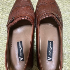 メンズ革靴　ITALY 　GIOVANN VALENTINO ブラウン　サイズ25.0 3Eの画像