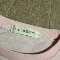 カメラプリント 長袖Tシャツ L 薄ピンク ロンTの画像