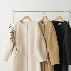 hinari 　ブークレノーカラーロングコートの画像