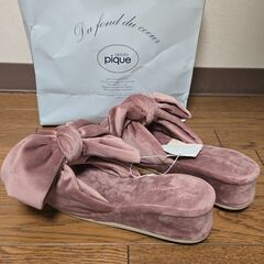 gelato pique ジェラートピケ ベロアりぼん ルームシューズ 室内  の画像