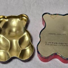 メリーチョコレートカムパニー テディベア 菓子缶 クリスマス レトロ 小物入れの画像