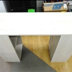 収納付きデスク カウンター 幅120x奥行42.5x高さ85.5cm ホワイトウォッシュの画像