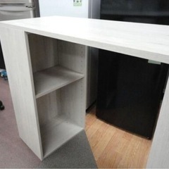 収納付きデスク カウンター 幅120x奥行42.5x高さ85.5cm ホワイトウォッシュの画像