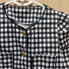 クリア　ギンガムチェックトップスの画像