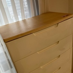 収納タンス　白　７段の画像