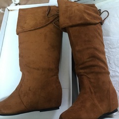 キャメル　ニーハイ　ブーツ　中古の画像