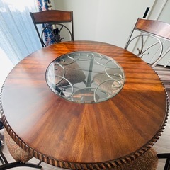 美品　米家具メーカー　アシュレイ　ダイニングテーブルセットの画像