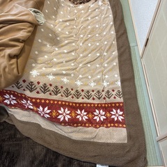 こたつテーブルフルセット（長方形／ガラス天板／ブラウン）の画像