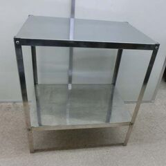 ステンレス作業台 2段 W70D49H80 キッチン 水槽台 ラック 棚 テーブル 多目的 業務用 台所 札幌 西野店の画像