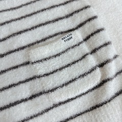 《美品》ジェラートピケ　ストライプ ポンポン付きブランケットの画像