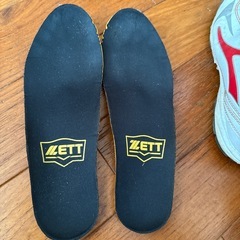 野球　ソフトボール　ゼット　24.5 白　赤　の画像