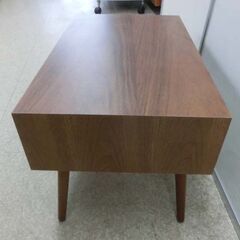 センターテーブル 幅65 木目調 ダークブラウン ニトリ ボクシー ローテーブル 茶色 札幌 西野店の画像
