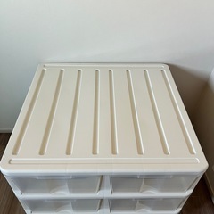 【超美品】3段×2列 引き出し 収納ボックス 衣装ケース タンス チェスト ホワイト キャスター付きの画像