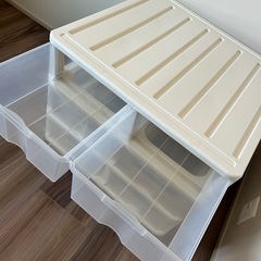 【超美品】3段×2列 引き出し 収納ボックス 衣装ケース タンス チェスト ホワイト キャスター付きの画像