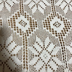 白レース　機械編み　ソファー背もたれ用カバーの画像