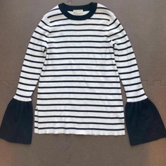 My:nia マイニア　クルーネック　ブライト　リブ　ベルスリーブ　2枚セットの画像