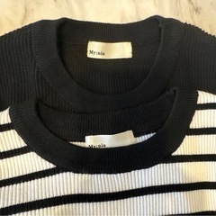 My:nia マイニア　クルーネック　ブライト　リブ　ベルスリーブ　2枚セットの画像