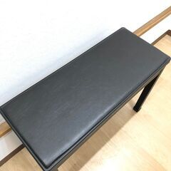 ss7815　ヤマハ ピアノ椅子 ワイド 幅80cm ブラック 高さ固定タイプ 高さ58cm ベンチ YAMAHA 黒 いす ピアノ用 エレクトーン用 ピアノイス チェア スチール脚 ピアノ椅子 中古の画像