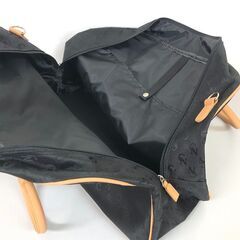 ss7823　クリスティーナノワレ ボストンバッグ Christina Noiret 旅行カバン キャンバス×レザー ブラック ショルダー付き トラベル バッグ 未使用品の画像