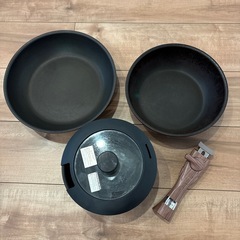 カインズ取っ手が外せるフライパン鍋セット　の画像