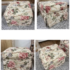 ジモティー限定価格！S202 ⭐ BAUHAUS バウハウス IDC大塚家具取り扱い アメリカ製 アンティーク3Pソファ+1Pソファ(2点）+オットマンの4点セット USED 綺麗の画像