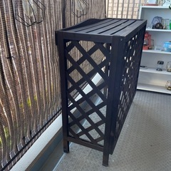 エアコン　室外機カバー 　ダークブラウン サイズ (外寸) W88×D35×H80cmの画像