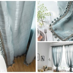 リネン　レースカーテン　麻　モロッコ  西海岸の画像