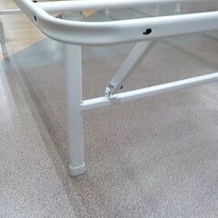 シングルベッド 幅97×奥行195×高さ35.6㎝ 折りたたみベッド すのこベッド パイプベッド 西岡店の画像