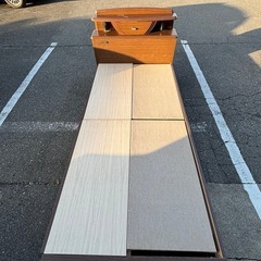 シングルベッドフレーム 木製 収納付きの画像