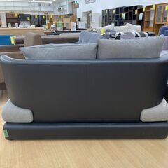 A-1037【リユースのサカイ野々市店】ジモティ来店特価‼ ソファー2人用 黒/グレー ※クリーニング済みの画像