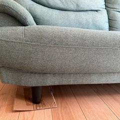 本日受け渡し可能　ニトリ　ソファー　ターコイズブルー　3人がけの画像