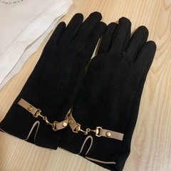 スマホ対応　手袋　ボア　ブラック　未使用の画像